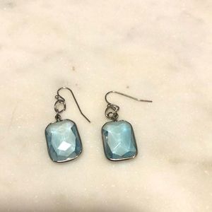 Turquoise dangly earrings on silver hooks